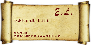 Eckhardt Lili névjegykártya